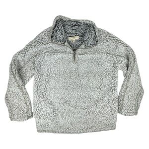 Thread & Supply Faux Sherpa Sweater Sweatshirt Women's Small Cozy Soft Gray Warm